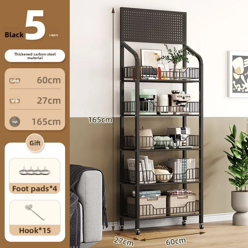Multi-layer removable supermarket snack shelves cart convenience store checkout page home storage shelves Oasis Select 5-60CM black