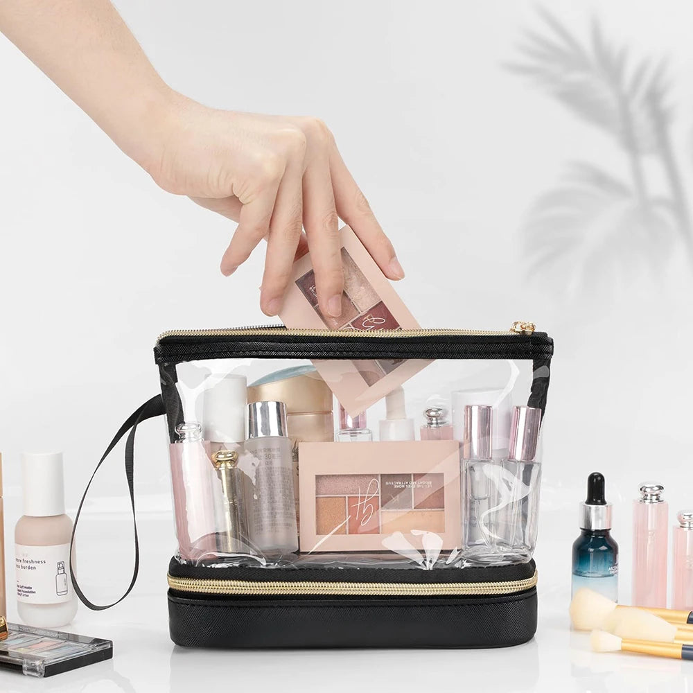 Travel Makeup Bag Clear Cosmetic Bag Make Up Organizer Approved Toiletry Bag Waterproof Pouch for Women Purse for Toiletries Ac Oasis Select