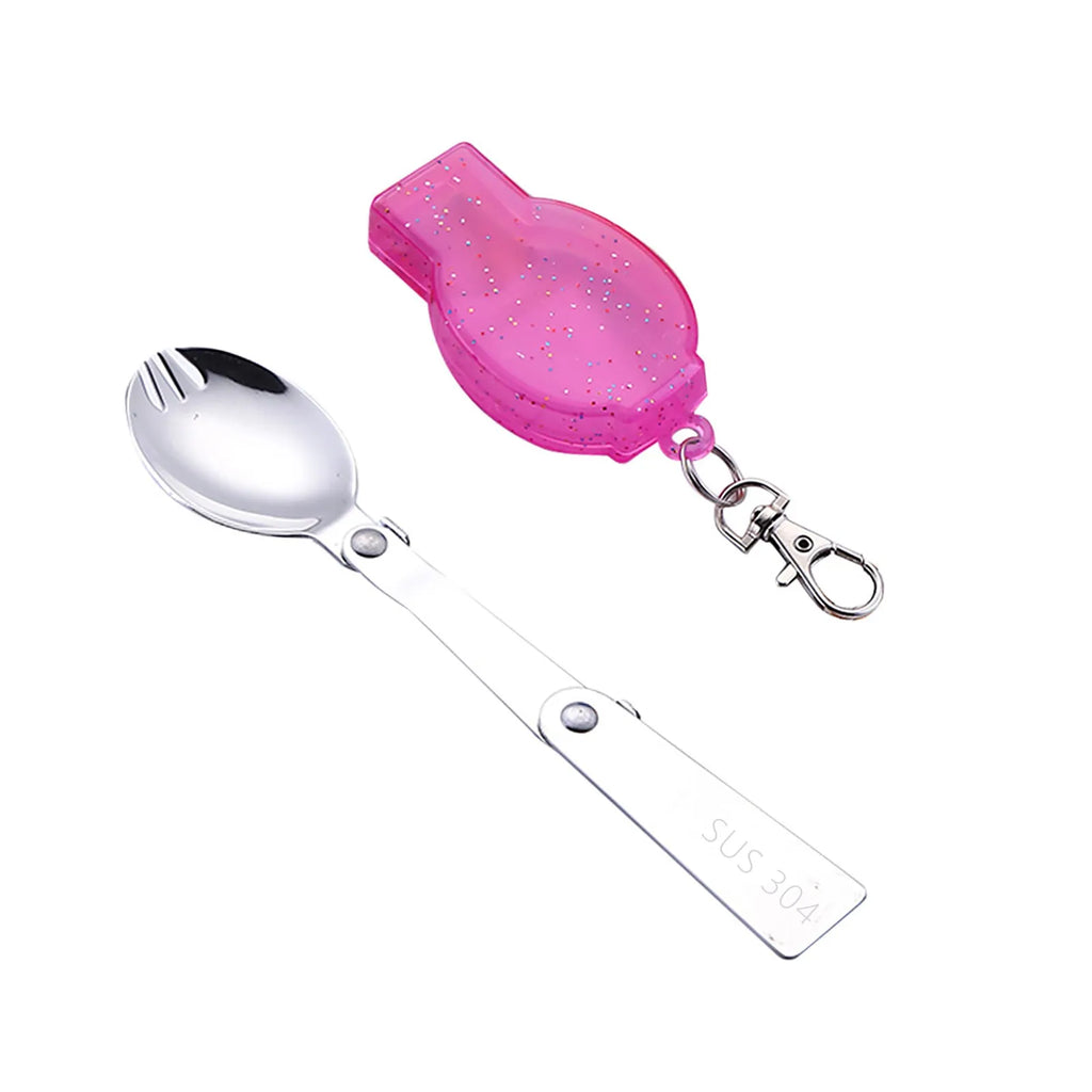 Outdoor Folding Travel Camping Utensil Stainless Pocket Spoon Fork Light Small Foldable Spoon Fork Camping Picnic Tool Tableware Oasis Select