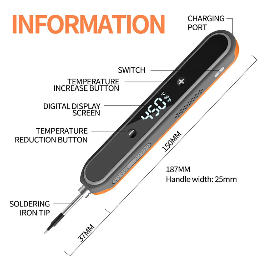 8-15W Type-C Digital Electric Soldering Iron Kit Intelligent Adjustable Temperature Fast Heating Mini Solder Irons Repair Tool Oasis Select