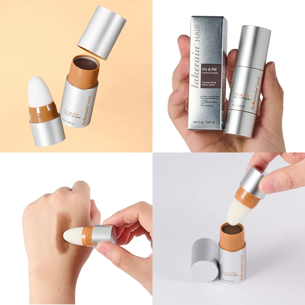 Lakerain Waterproof Hairline Shadow Powder Women Men Hair Concealer Natural Cover Multi-functional Hairline Shadow Sticks Oasis Select