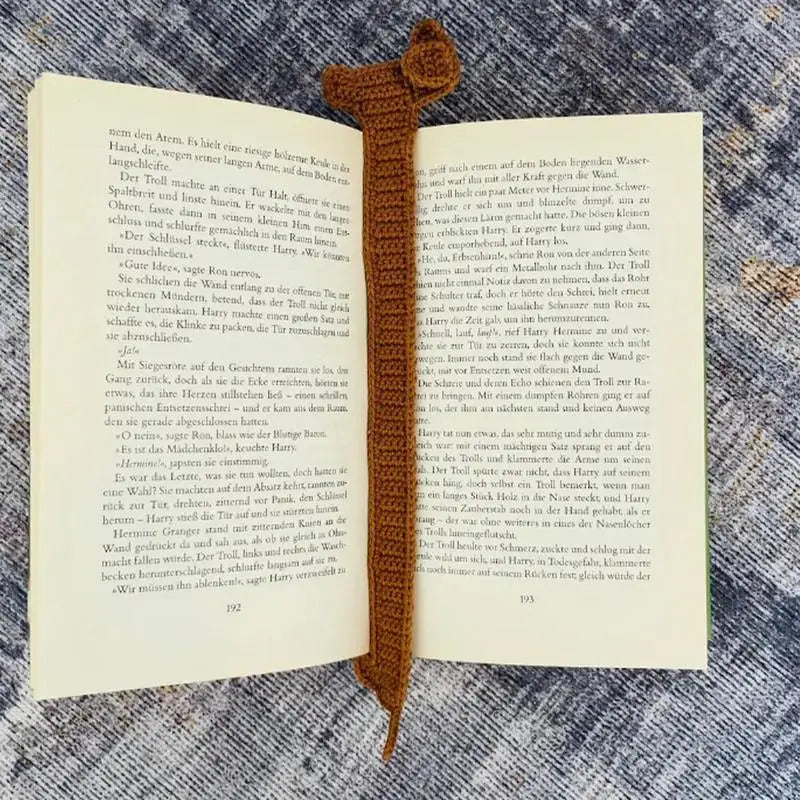 Crochet Bookmarks Knitted Brown Dog Bookmark Beautiful Crochet Animal Book Mark Reading Accessories Dachshund Bookmarks gift Oasis Select