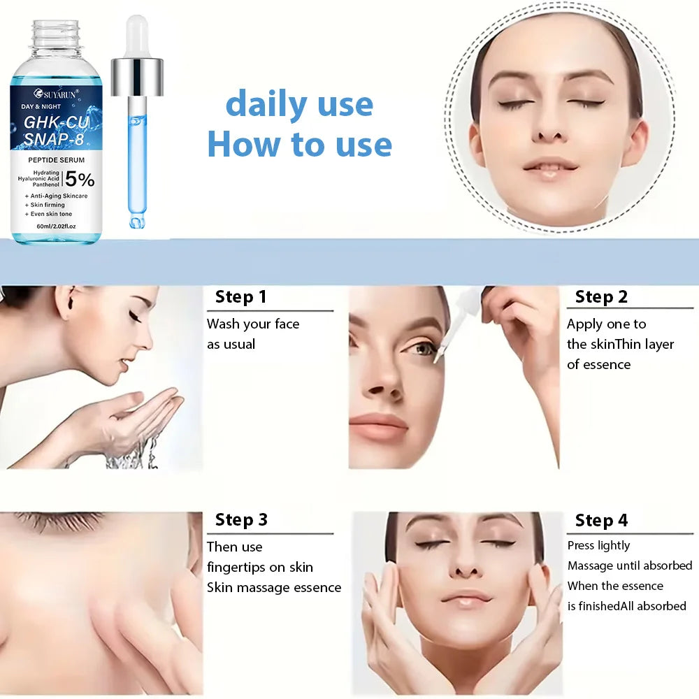 SUYARUN Anti-Aging Peptide Serum | GHK-Cu & SNAP-8 Formula for Day & Night Firming Treatment. Oasis Select