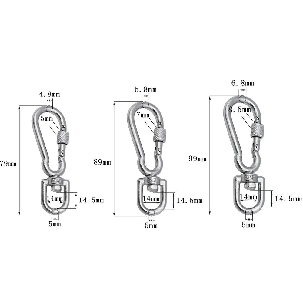 New Stainless Steel Snap Hooks Locking Quick Release Dog Leading Carabiner Clip Carabiner Clips For Dog Walking Camping Oasis Select