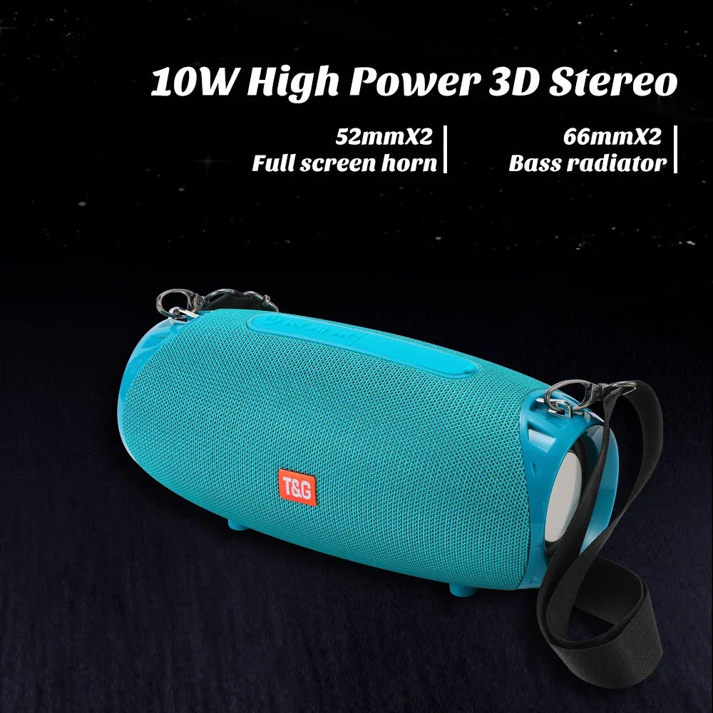 T&G TG534 10W Portable Bluetooth 5.3 Subwoofer Speaker & FM Radio