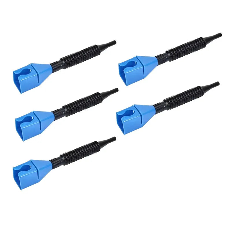 1/2/4/6pcs Blue Universal Plastic Multi-Function Wide Mouth Large Funnels Flexible Draining Tool Snap Funnel For Automotive Oil Oasis Select 5pcs