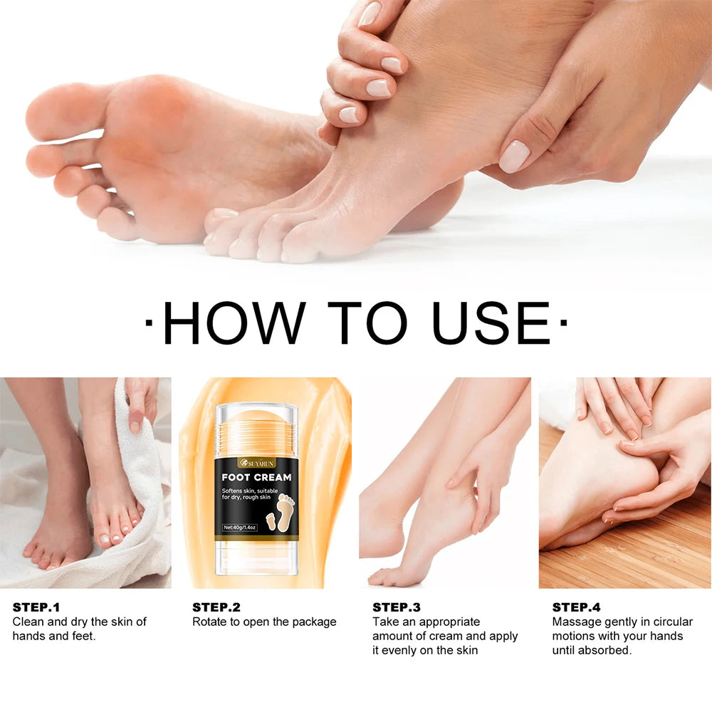 SUYARUN Professional Foot Care Stick - Cracked Heel Repair, Moisturizing Foot Cream w/Shea Butter & Tea Tree Oil (Unisex). Oasis Select