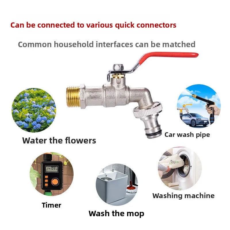 1/2inch Garden Irrigation Brass Faucet IBC Tank Water Tap Single Outlet Valve Replacement Antifreeze Outdoor Balcony Accessories Oasis Select
