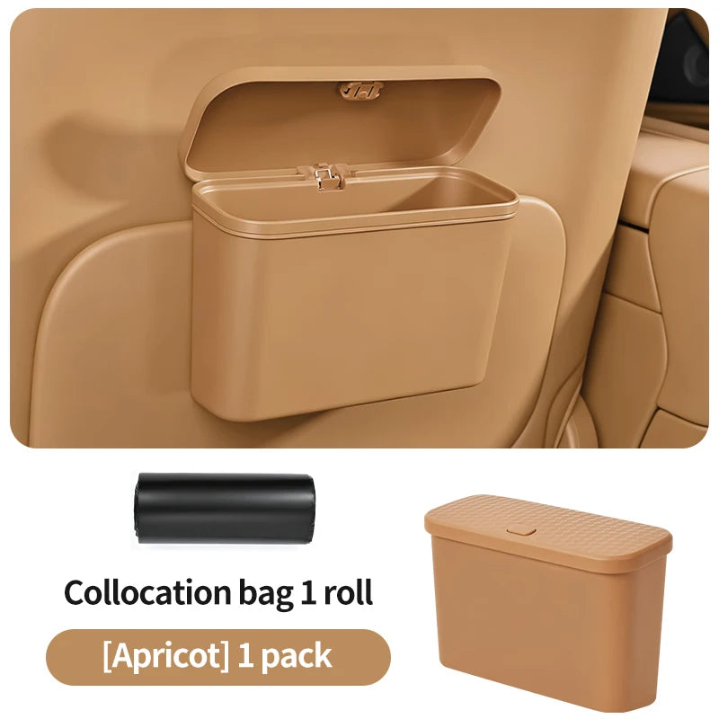 Hanging Car Trash Can with Lid – Waterproof Wet & Dry Organizer