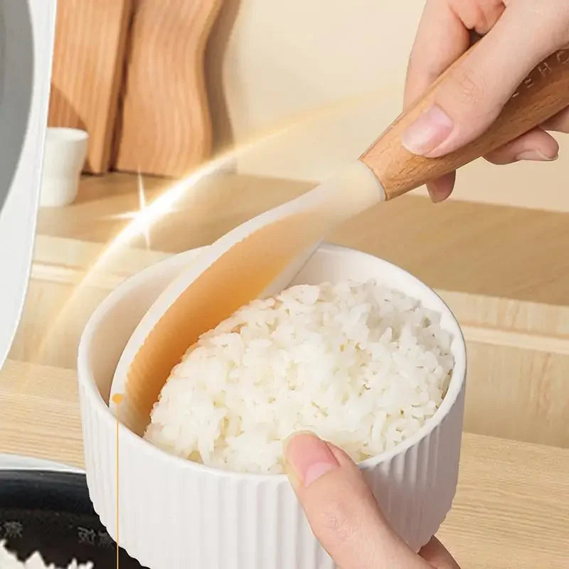 Silicone Spoon Non-stick Cooking Spoon Anti-scalding Pot Rice High-temperature-resistant Spoon Durable Kitchen Gadgets Oasis Select