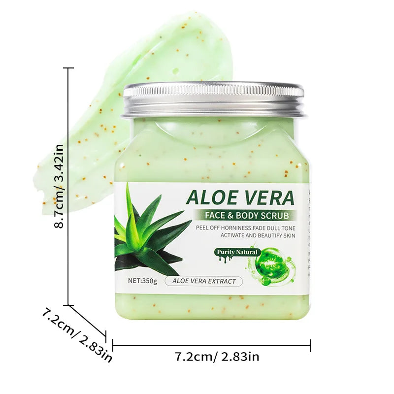 350g Body Exfoliating Scrub for Dead Skin and Keratosis Pilaris, Full-Body Deep Cleansing Coffee Scrub Oasis Select Aloe Vera 350g