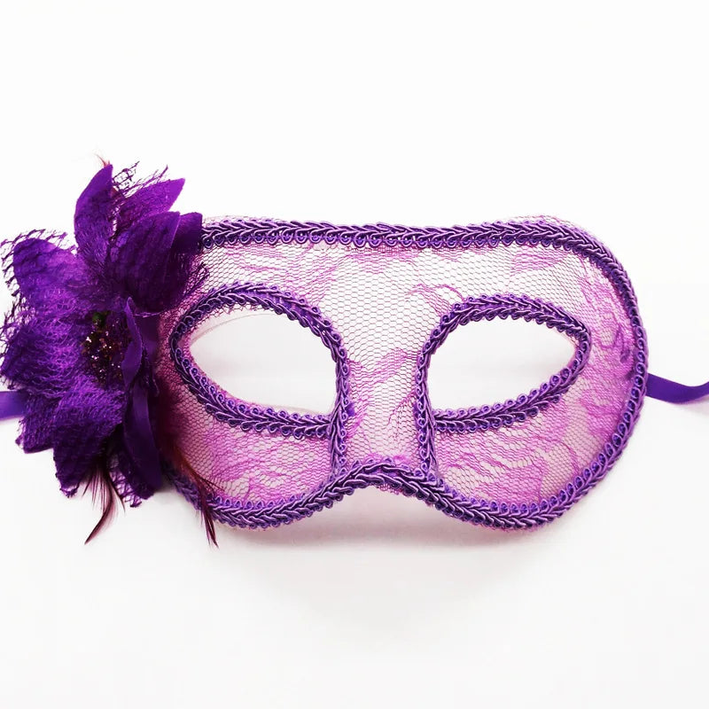 Lace Floral Half-Face Venetian Masquerade Mask | Halloween Party