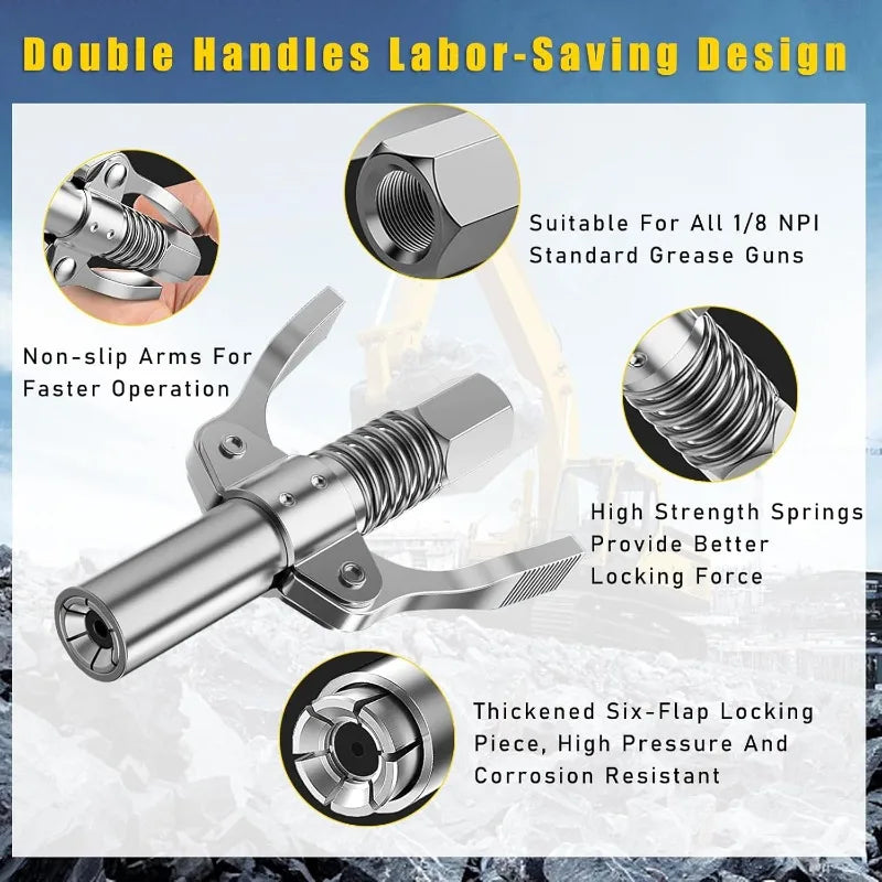 Manual Grease Pump Mini Grease Gun Coupler 10000PSI Syringe Lubrication Nozzle Oil Pump Filling Tool Grease Injector Nipple Oasis Select