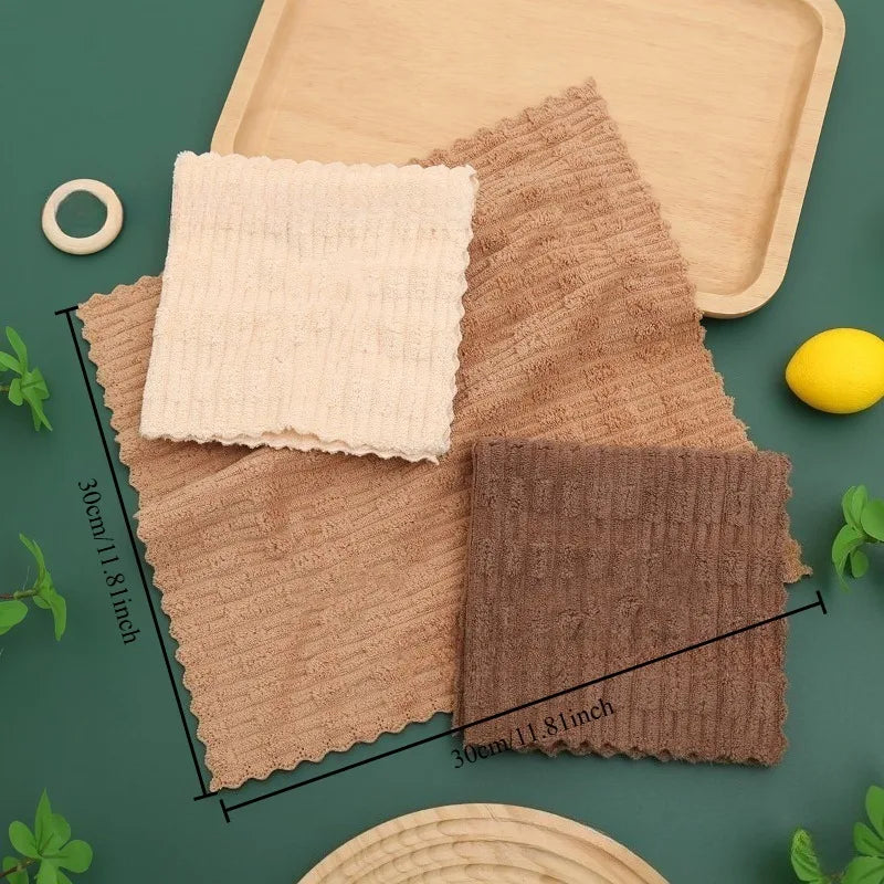 4PCS brown cloth, suitable for household use, perfect for cleaning in the kitchen, bathroom, and bedroom Oasis Select