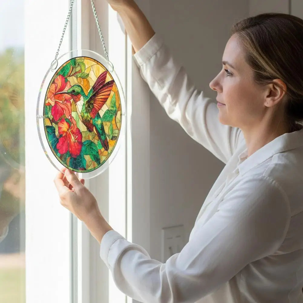 Acrylic Hummingbird Puzzle Suncatcher – DIY Window Hanging