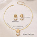 2Pcs Minimalist Creative Heart-shaped Pendant Snake Chain Necklace Earrings Sets For Women Jewelry Oasis Select 1Set