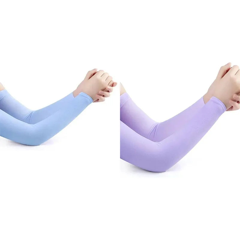 1/2pair Ice Silk Sun Protection Cuffs Gloves Sun Protection UV Protection Hand Protection Cover Anti Slip Summer Outdoor Cycling Oasis Select mix-2pairs 12