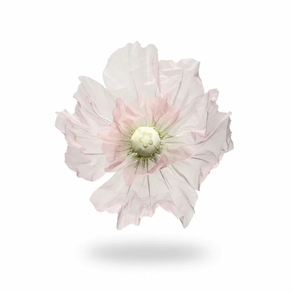 Single Flower Head Simulated Flower Silk Mesh Yarn Beautiful Decoration Silk Screen Flower Stand Props Large Poppy Oasis Select Light Pink