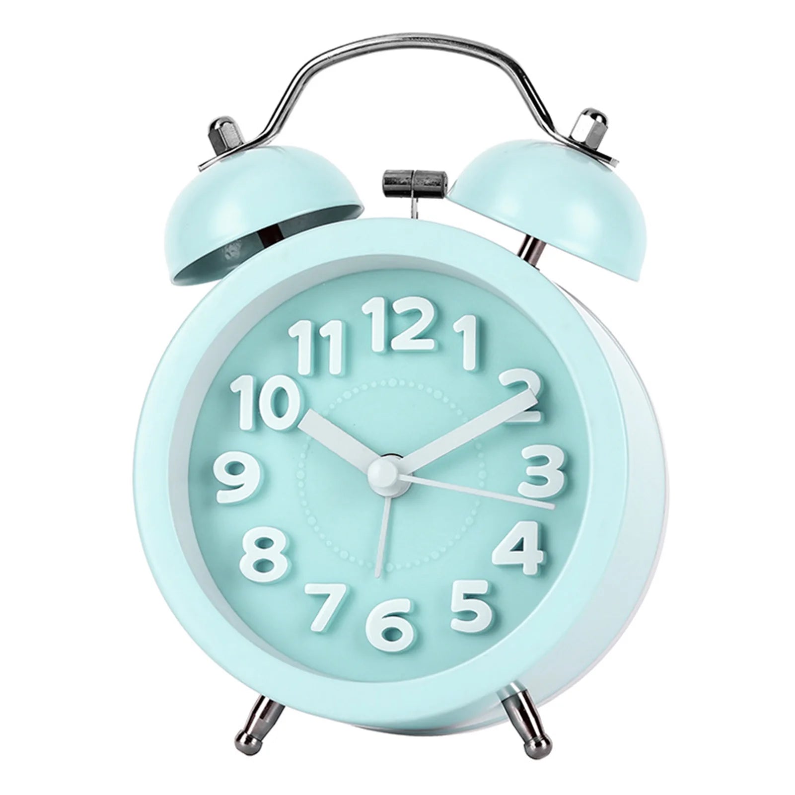 Retro Twin-Bell Alarm Clock | Silent Night Light Bedside Clock