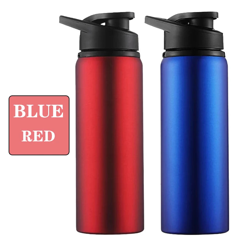 Metal Portable Water Bottle Leakproof Reusable Outdoor Sports Cup for Cycling Hiking Gym Halloween Gift Christmas Gift Travel Oasis Select Blue-Red 600ml