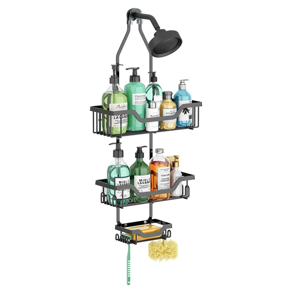 Wrought iron bathroom rack, rain head hanger, shampoo, shower gel rack, toilet storage. Oasis Select one-piece set