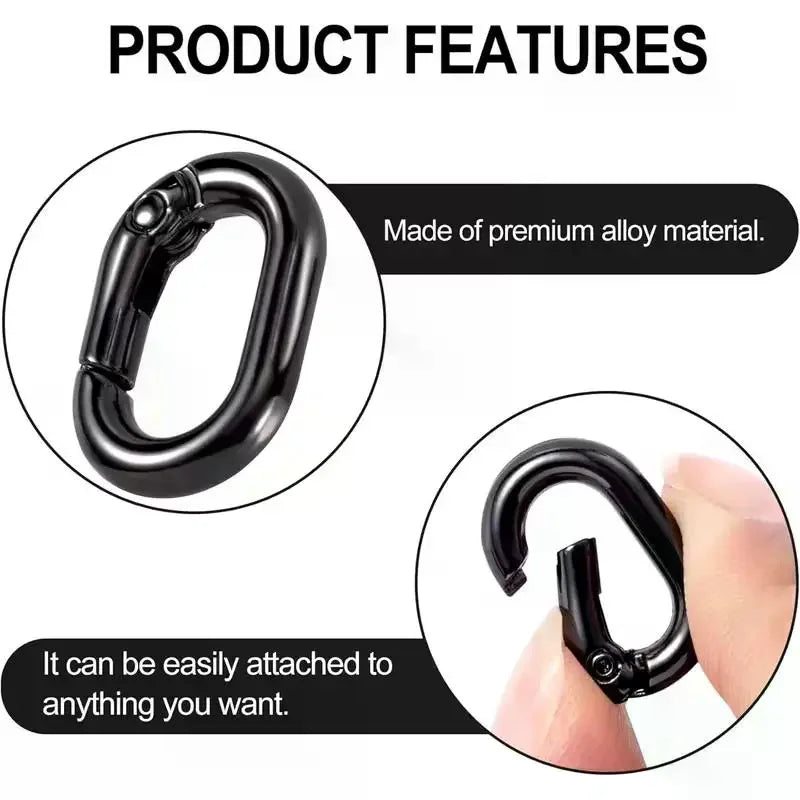 10Pcs Oval Spring Buckle Metal Alloy Design for Bag Strap Keychain Lanyard Adjustment Fastener Accessory Supplies Oasis Select