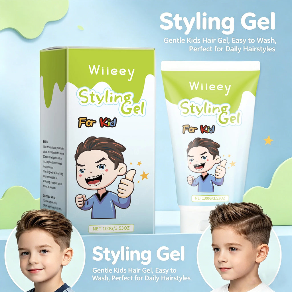 Styling Gel for Children Natural Hold No Flaking Easy Wash,Non-toxic Lightweight Non Sticky Boys Girls Daily Party Hairstyles Oasis Select