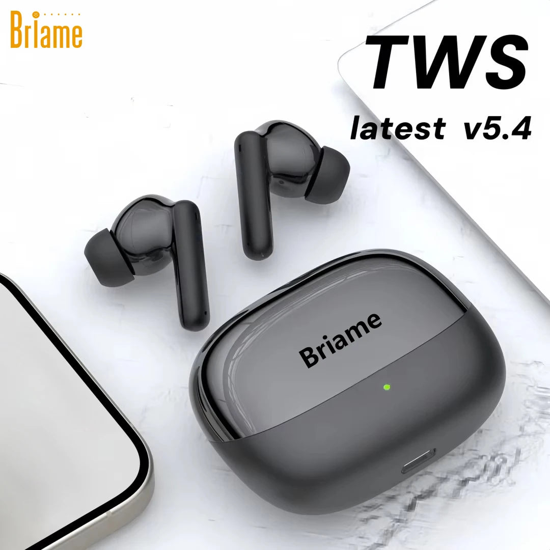 Briame Flip-Style Bluetooth Earphones Wireless Headphones with Microphone for Sports Running Earbuds with Mic In-Ear Headset Oasis Select Black