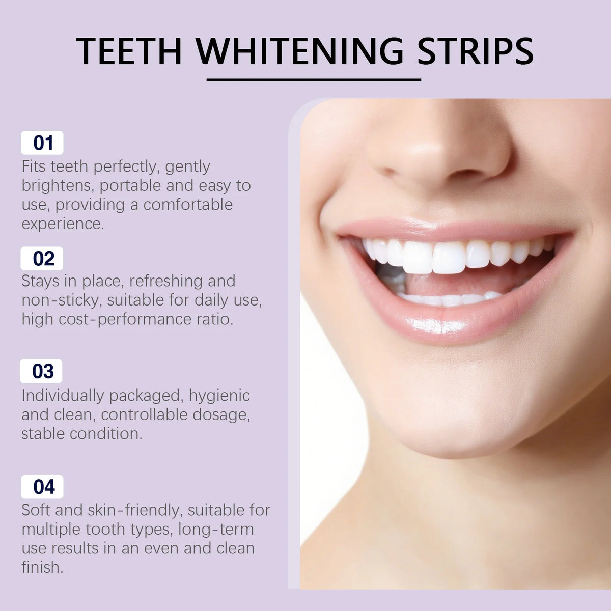 Purple Teeth Strips Color Correcting PAP Formula Gentle Brightening Dental Beauty Instant Glow Stain Removal Care Oasis Select