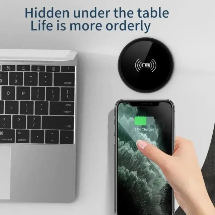 Embedded 15W Wireless Charger Fast Inductive Charging Base Desktop For iPhone 16 15 14 13 12 Samsung S24 S23 Huawei Xiaomi Phone Oasis Select