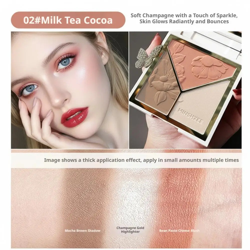 3-in-1 Contour Blush & Highlight Face Palette | MINSHZEE