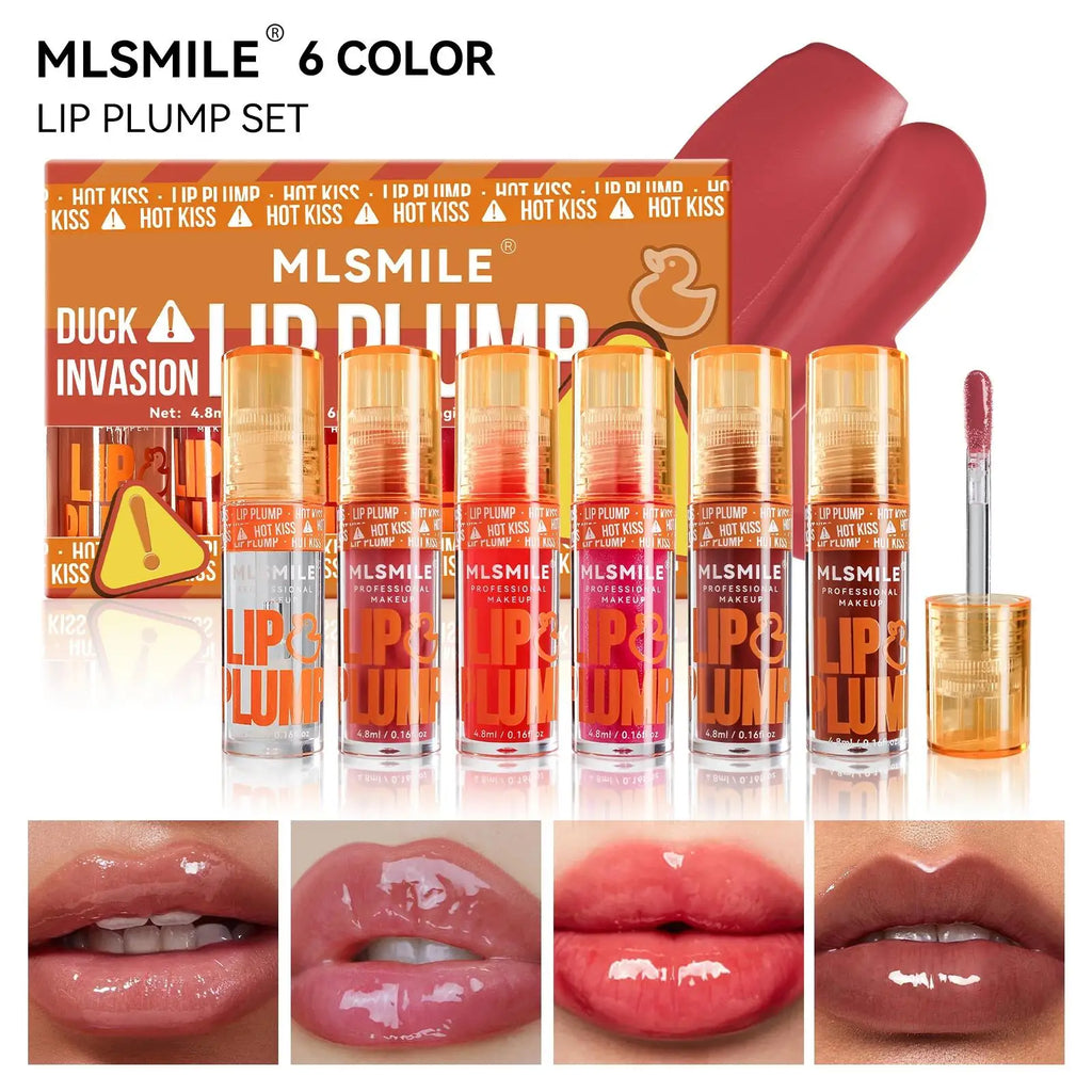 MLSMILE Lip Plumper Gloss Oil Set – Mirror Shine, 6 Piece