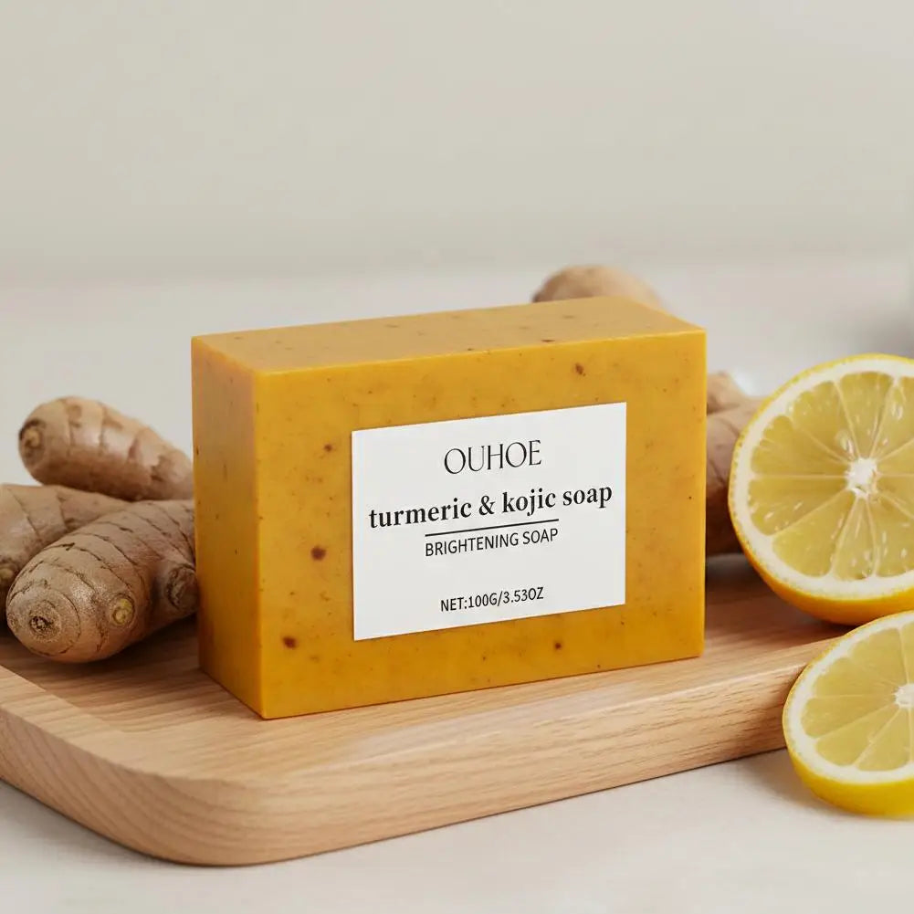 100g Turmeric Soap, Lemon Kojic Acid Soap, Shower And Facial Soap Body Care Face Cleanser Turmeric Soap Body and Face Cleaning Oasis Select