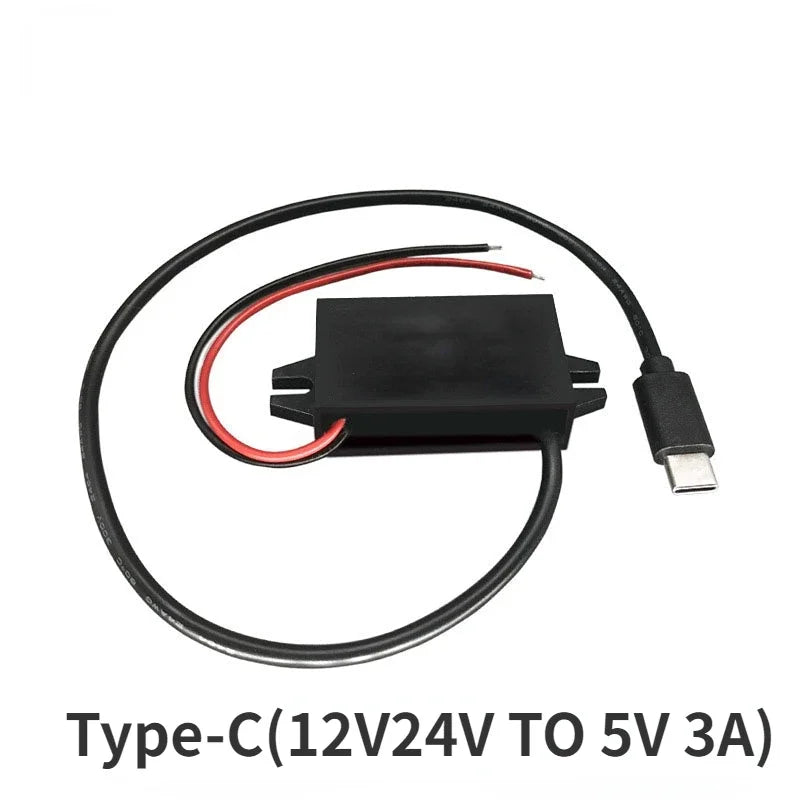 12V24V to 5V 3A DC-DC Step Down Voltage Power Supply Output Adapter Car Power Converter Micro Mini USB with Reverse Protection Oasis Select Type-C(12v24v-5V3A)