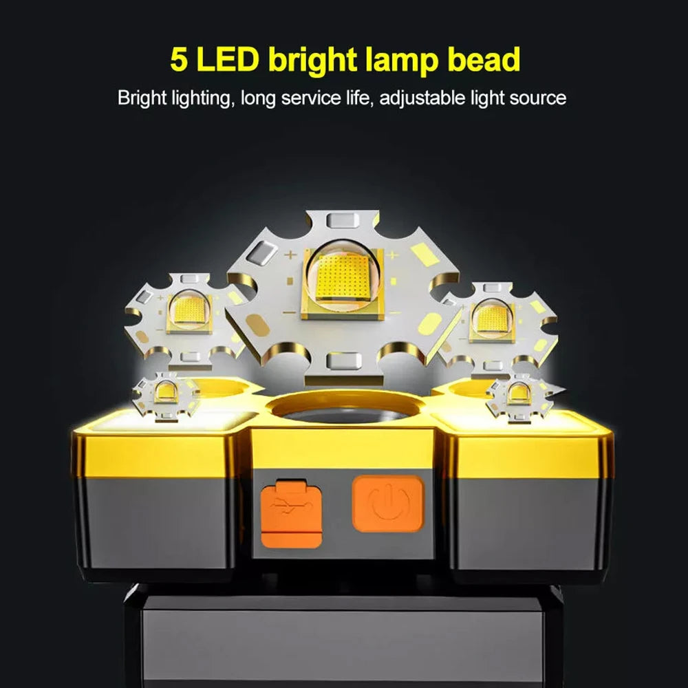 Rechargeable 5 LED Headlamp – Camping, Fishing & Travel