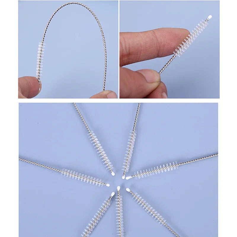 5/10PCs stainless soft hair suction glass tube cleaner brushes tools fish tank straw bottle cleaning brush long straw brush Oasis Select