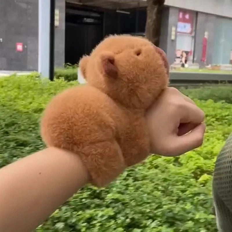 Kawaii Capybara Animal Slap Snap Wrap Wristband Bracelet Capybara Plush Hand Ring Wristband Toys Birthday Elegant Present Oasis Select
