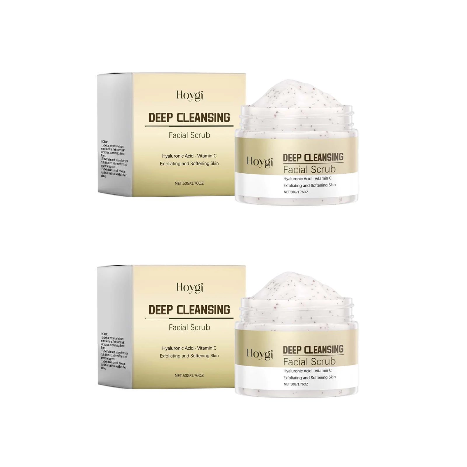 Deep Cleansing Facial Scrub Exfoliating Facial Cleansing & Pore Refining Removal Dead Skin Oil Control Smooth Hydrated Skin Oasis Select 2 x 50g Boxed