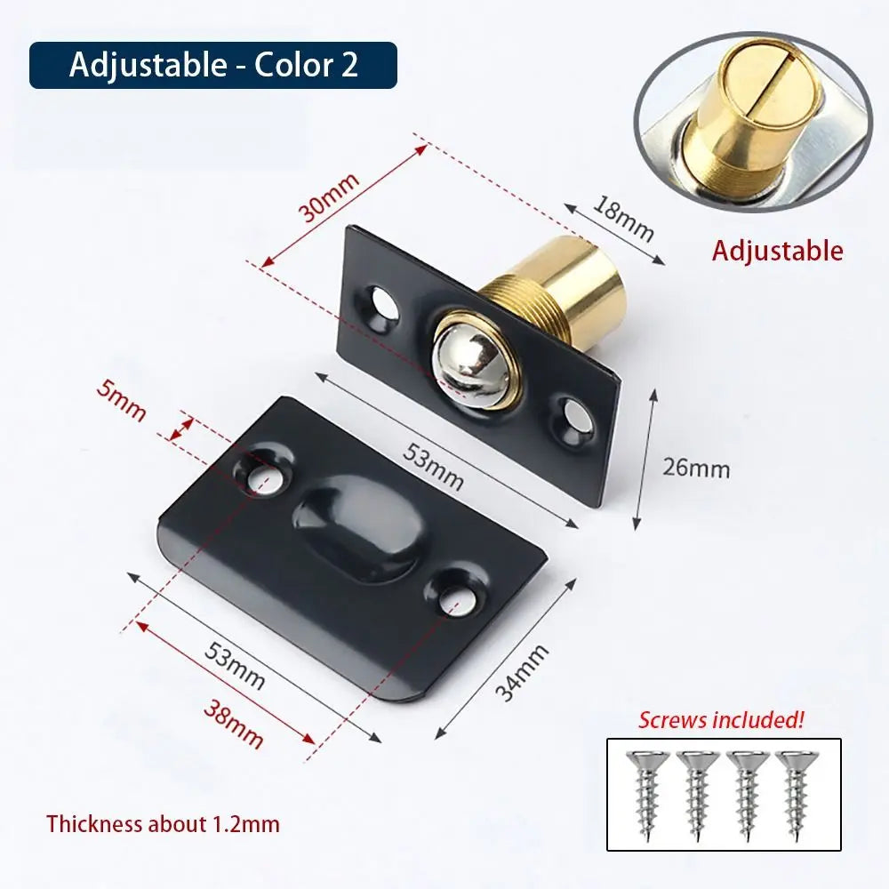 Adjustable Spring Ball Catch Door Latch with Strike Plate