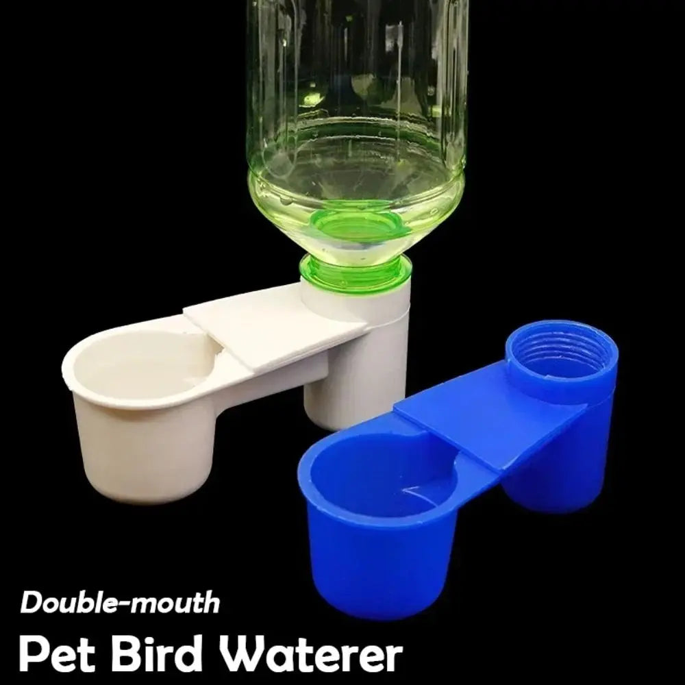 Large Capacity Pet Bird Waterer Plastic Thickened Automatic Drinker Double-mouth Bottle Interface Parrot Cage Waterer Oasis Select