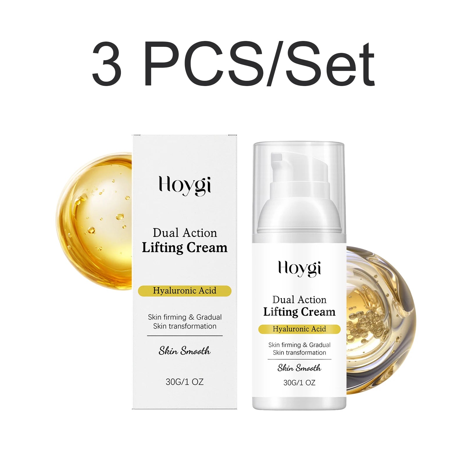 Hyaluronic Acid Face Cream Lifting Moisturizer Fine Lines Firming Skin Smoothing Brightening Daily Care Even Skin Tone Care 30g Oasis Select 3 PCS