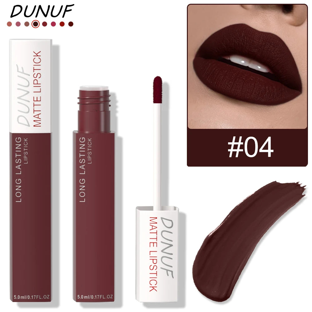 Long-Lasting Lip Gloss 1pcs: Matte Lipstick Non-Stick Cup Waterproof Nude Deep Red Mauve Christmas And Valentine's Day Gifts Oasis Select 04