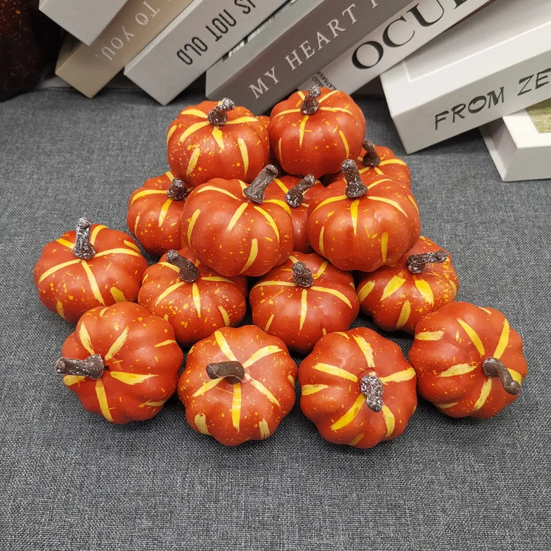 6/12pcs Simulated Pumpkin Decoration 6cm Vegetable Model Yellow / White Halloween Family Party Atmosphere DIY Decorations Oasis Select