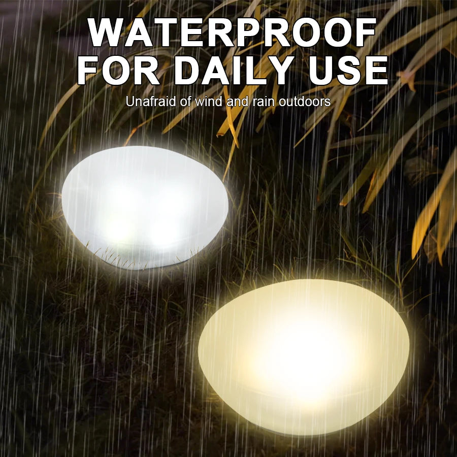 Solar Stone Ground Lamp – IP65 Waterproof LED Garden Lantern