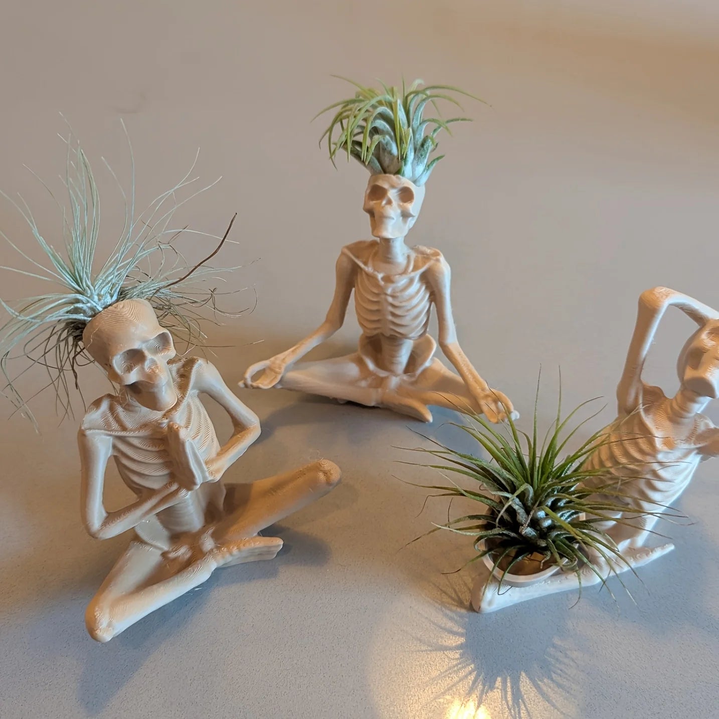 3D Printed Yoga Skeleton Plant Stand Multi-Pose Air Pineapple Holder Creative Art Desktop Ornament Plastic Pot Novelty Decor Oasis Select