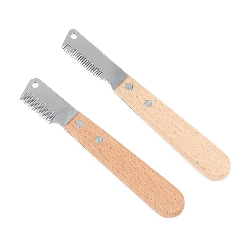 High Quality Professional Pet Hair Removal Knife Dog Comb Stainless Wooden Handle Stripping Hair Remover Grooming Accessories Oasis Select