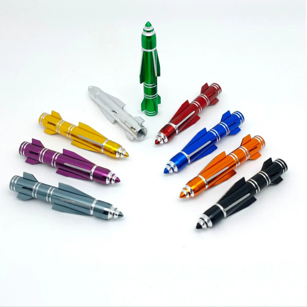 4Pcs 70mm Rocket Valve Caps, Aluminum Alloy Dustproof and Waterproof Tire Valve Stem Caps, for Cars, Trucks and Motorcycles Oasis Select