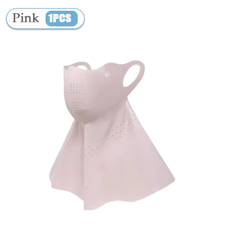 1-10PCS Women‘s Summer Outdoor Sun Face Mask Neck Cover Cooling Breathable UV Protection for Hiking Cycling Ideal Gift Oasis Select Pink-1PC