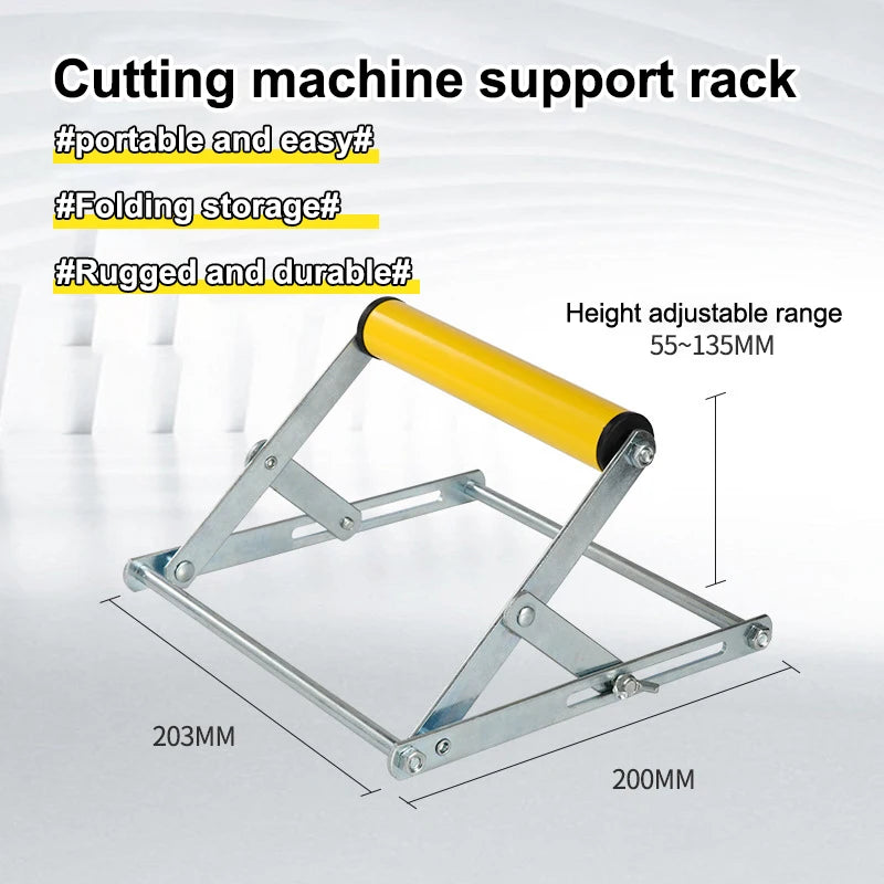 Multifunctional Cutting Machine Material Rack Miter Saw Roller Support Stand Adjustable Foldable Auxiliary Support Bracket Oasis Select Yellow