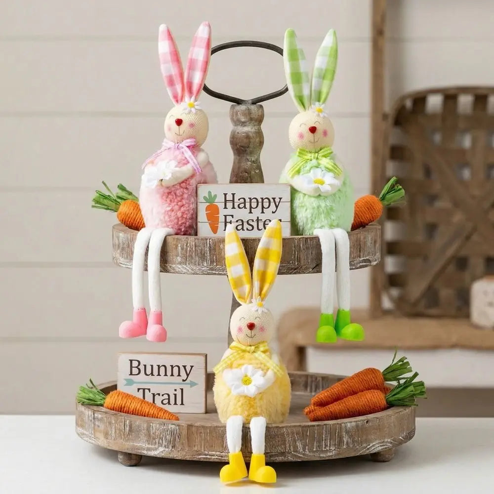 Easter Bunny Plush Doll | Soft Long-Leg Rabbit Figure Decor